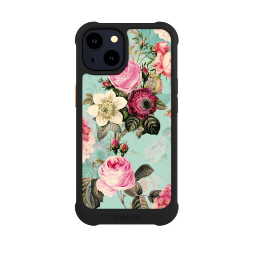 Apple iPhone 14 NIVOmax Türkisfarbene Rosentapete