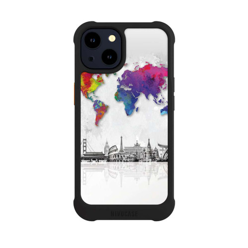 Apple iPhone 14 NIVOmax Weltkarte mit Skyline