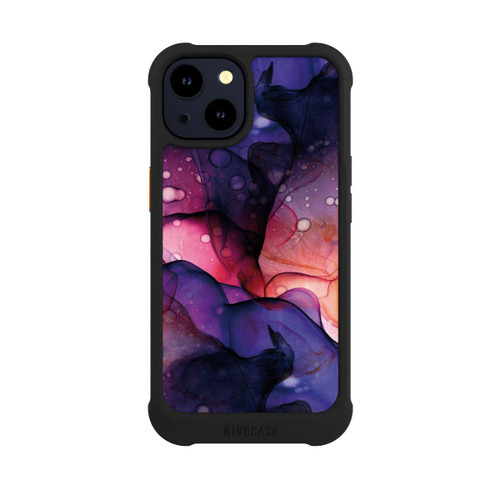 Apple iPhone 14 NIVOmax Flüssige Kunst Lila-Pink