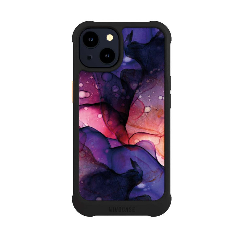 iPhone 14 NIVOmax Flüssige Kunst Lila-Pink