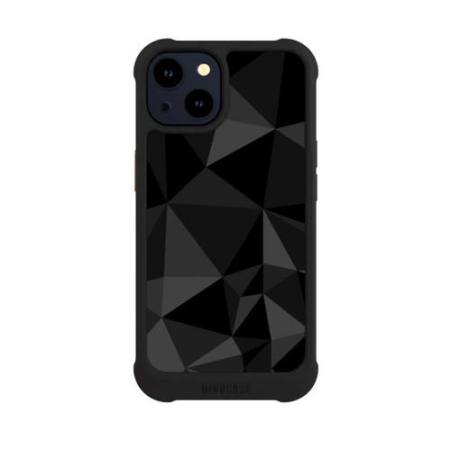 Apple iPhone 14 NIVOmax Polygonmuster schwarz