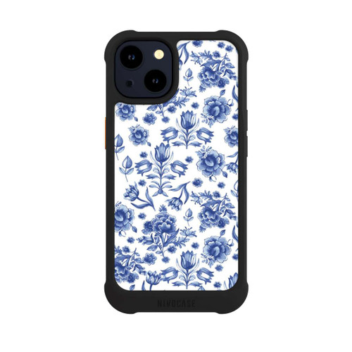 Apple iPhone 14 NIVOmax Blue Flower Pattern - Delft (NL)