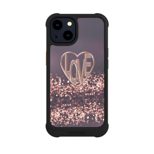 Apple iPhone 14 NIVOmax LOVE Glitzerrosa