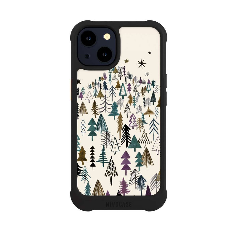 iPhone 14 NIVOmax Bergbäume Wald Lila