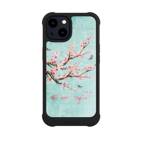 Apple iPhone 14 NIVOmax Motif d'arbre en fleurs de cerisier bleu