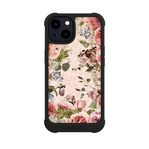 Apple iPhone 14 NIVOmax Cadre floral pivoines pastel