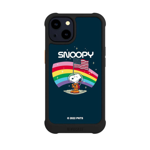Apple iPhone 14 NIVOmax Snoopy Weltraumreisender Regenbogen