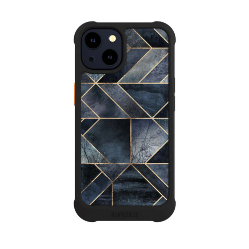 Apple iPhone 14 NIVOmax Abstraktes Natur-Dunkelblau