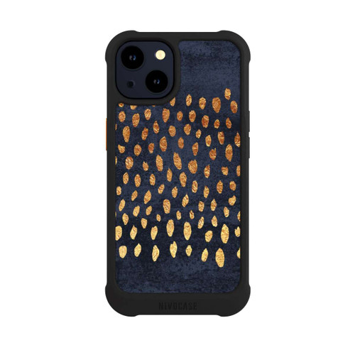 Apple iPhone 14 NIVOmax Muster Gold und Marine