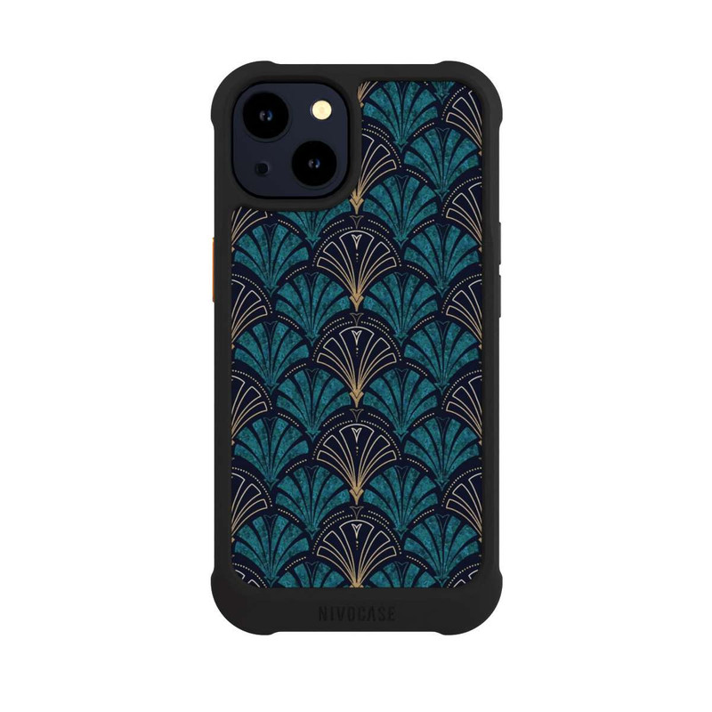 iPhone 14 NIVOmax Art Deco Teal Gold Seamless