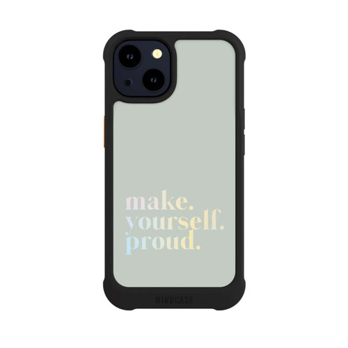 Apple iPhone 14 NIVOmax Make Yourself Proud Zitat-Minze und Farbverlauf