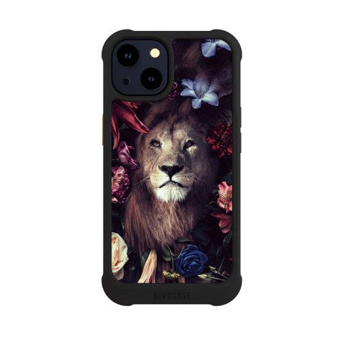 Apple iPhone 14 NIVOmax Löwe Blumenrahmen