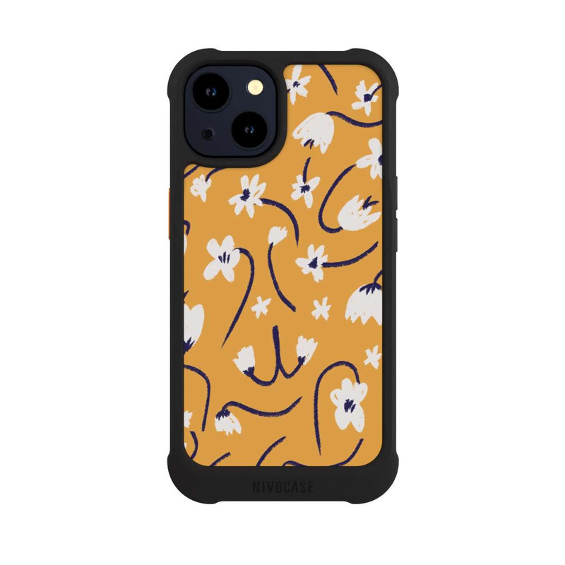 iPhone 14 NIVOmax Kleine Blumen Muster Gelb