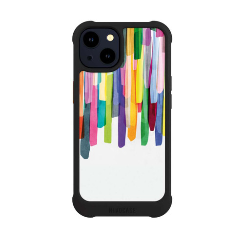 Apple iPhone 14 NIVOmax Bunte Streifen Weißer Hintergrund