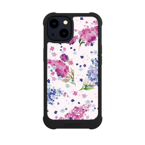 Apple iPhone 14 NIVOmax Hortensien Lila und Rosa Blumen