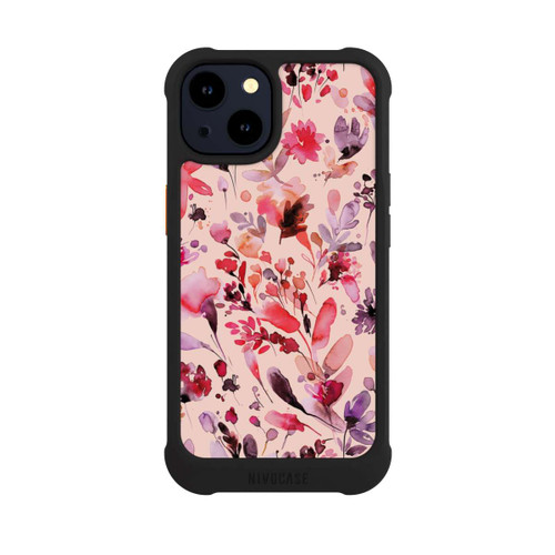 Apple iPhone 14 NIVOmax Künstlerische Blumen Viva Magenta