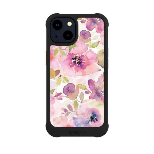 Apple iPhone 14 NIVOmax Tapete mit rosa Blumen