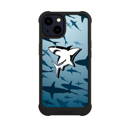Apple iPhone 14 NIVOmax Haie Muster Blau
