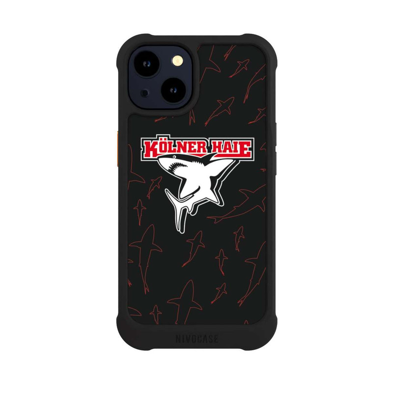 iPhone 14 NIVOmax Haie Muster Rot