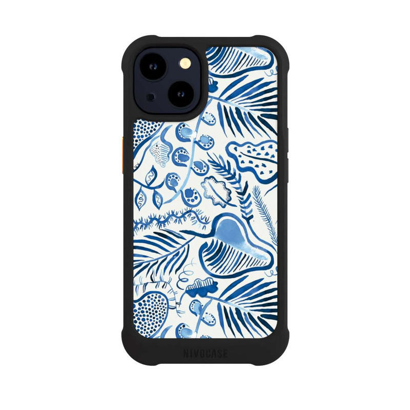 iPhone 14 NIVOmax Tropical Forest Leaves Blue