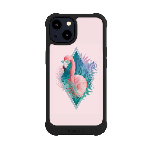 Apple iPhone 14 NIVOmax Tropical Leaves Flamingo