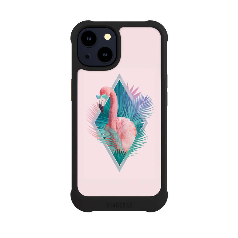 iPhone 14 NIVOmax Tropical Leaves Flamingo