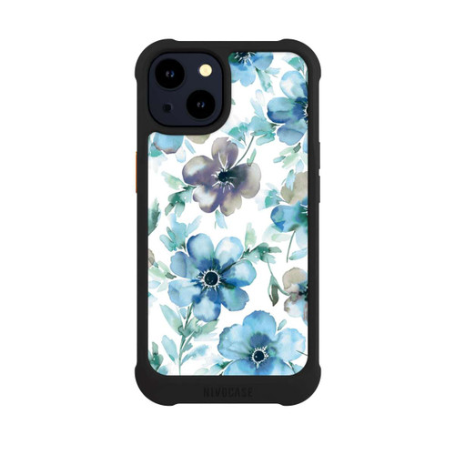 Apple iPhone 14 NIVOmax Blaues Blumenmuster Trendy