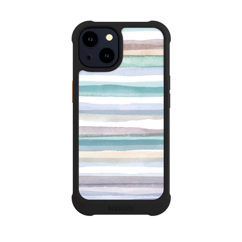 iPhone 14 NIVOmax Pastellfarbene Streifen Blau