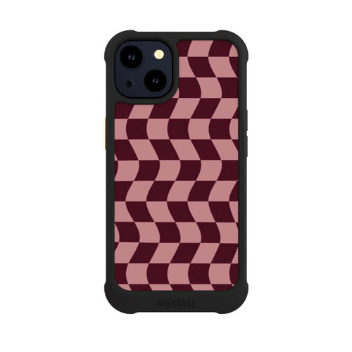 Apple iPhone 14 NIVOmax Schachbrett Rot-Rosa