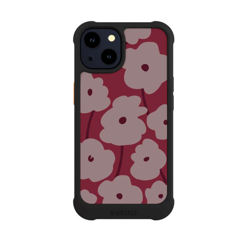 Apple iPhone 14 NIVOmax Minimalistische Blumen Bordeaux