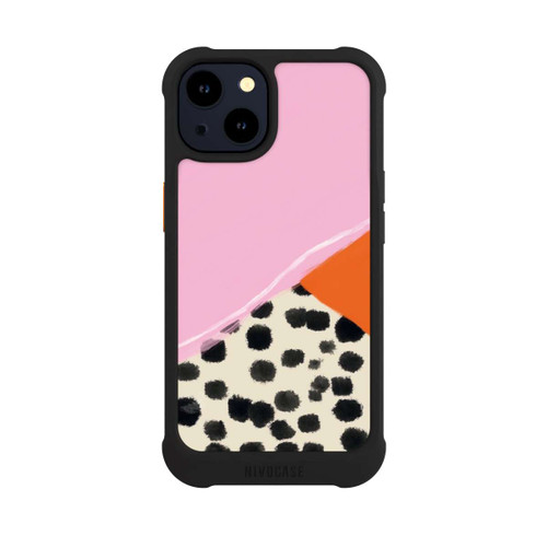 Apple iPhone 14 NIVOmax Rosa und Orange Gepunkteter Hintergrund