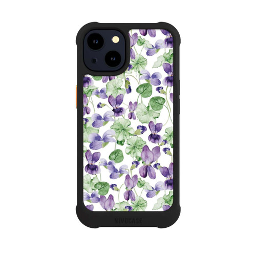Apple iPhone 14 NIVOmax Purple Wildflowers Pattern Watercolor