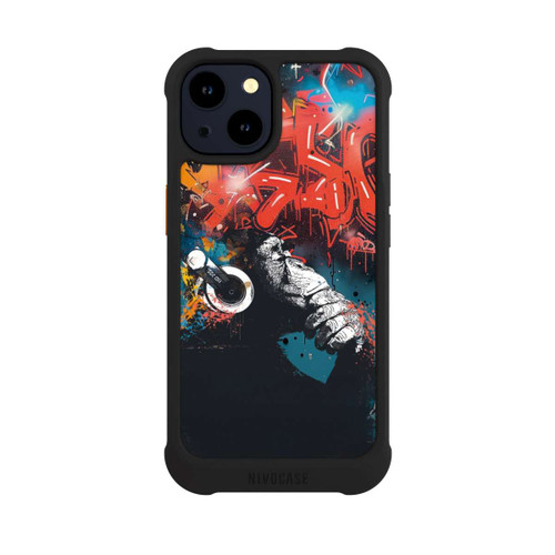 Apple iPhone 14 NIVOmax Affe Stereo Kopfhörer Graffiti Street Art