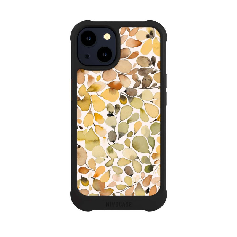 iPhone 14 NIVOmax Eucalyptus Watercolor Leaves Brown Autumn