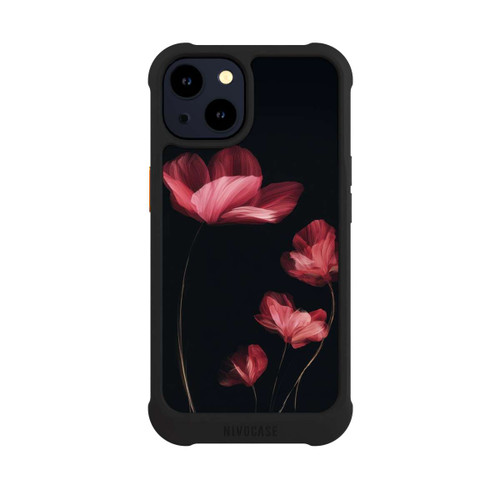 Apple iPhone 14 NIVOmax Burgunder Blüten schwarz