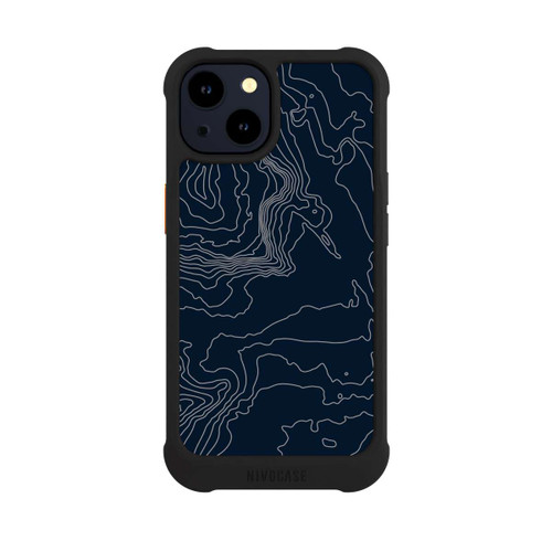 Apple iPhone 14 NIVOmax Berg Höhenlinien Dunkel