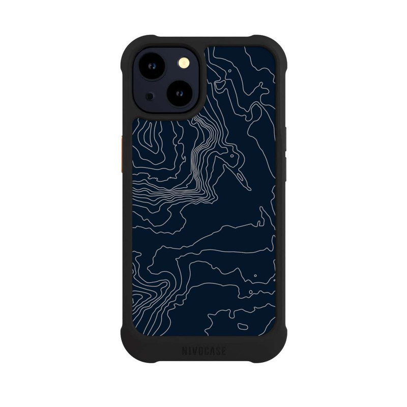 iPhone 14 NIVOmax Berg Höhenlinien Dunkel