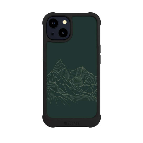 Apple iPhone 14 NIVOmax Berg Line Art Grün