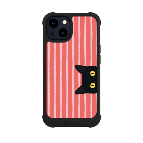 Apple iPhone 14 NIVOmax Schwarze Katze Gestreift Orange