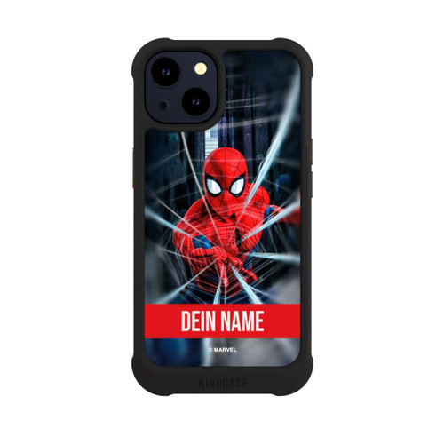 Apple iPhone 14 NIVOmax Spiderman Webs in Action Personalisierbar