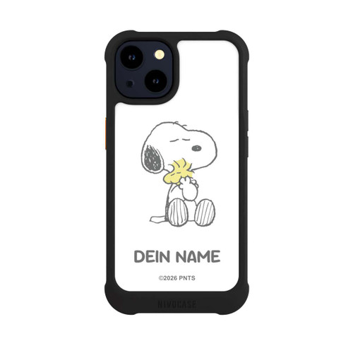 Apple iPhone 14 NIVOmax Snoopy And Woodstock Cuddling Personalisierbar