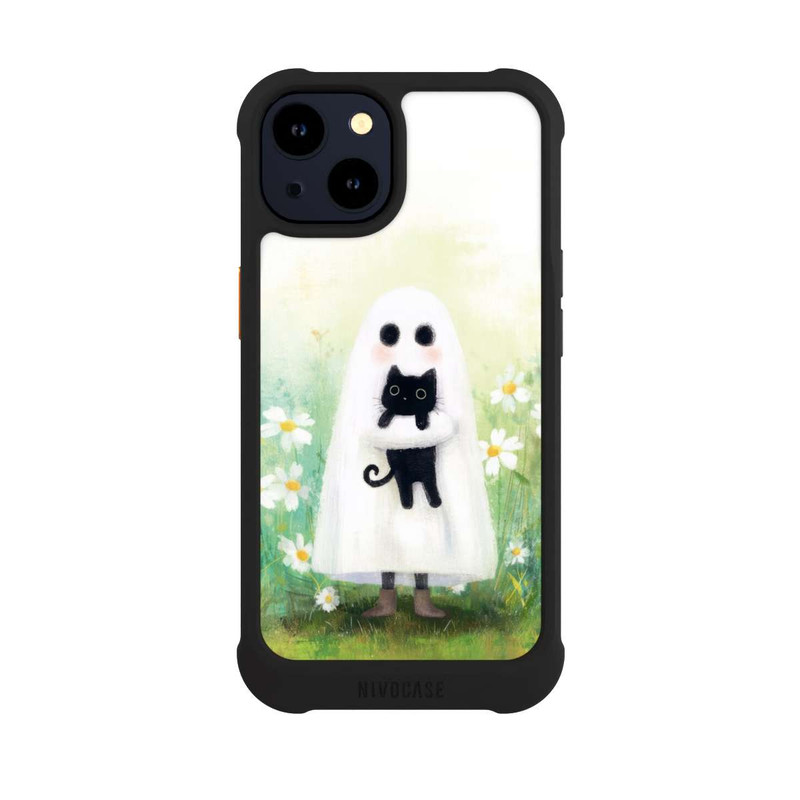 iPhone 14 NIVOmax Geist und Katze Halloween mit KI