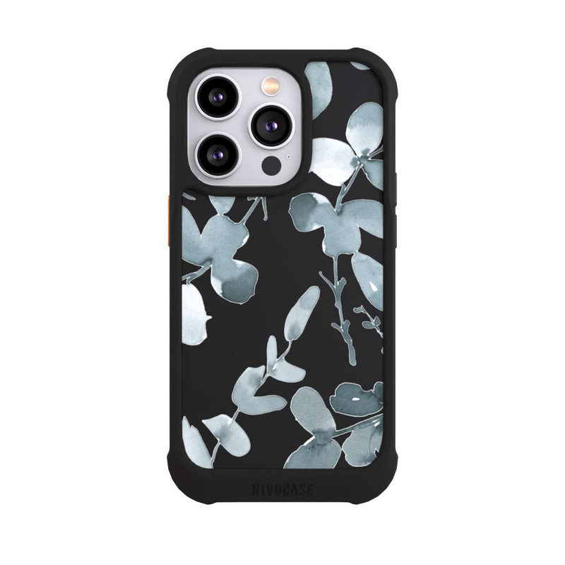 iPhone 14 Pro NIVOmax Eukalyptus Muster transparent