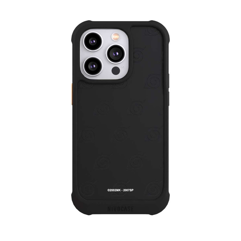 iPhone 14 Pro NIVOmax Schwarzes Konoha-Muster Transparent