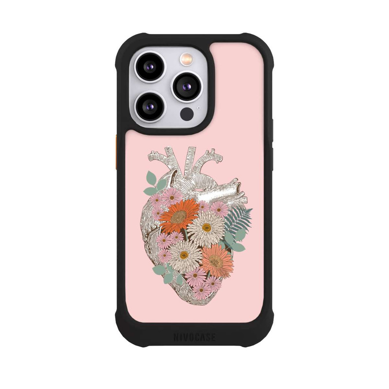 iPhone 14 Pro NIVOmax Florales Vintage-Herz