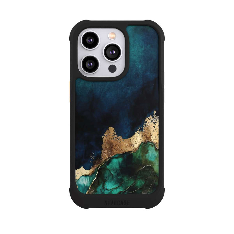 iPhone 14 Pro NIVOmax Petrolblau mit Gold