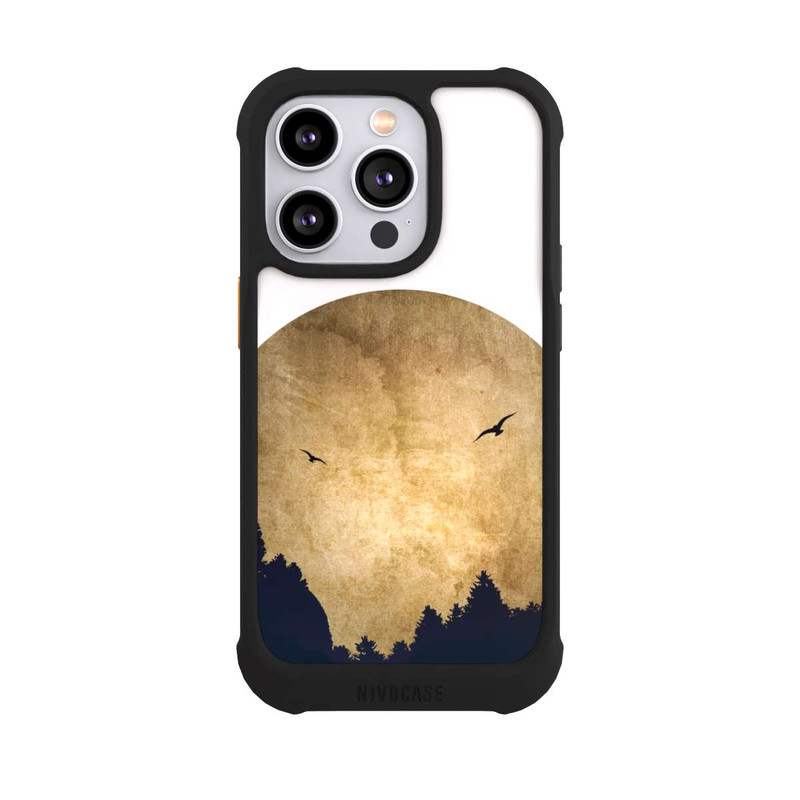 iPhone 14 Pro NIVOmax Zwei Vögel vor Mond