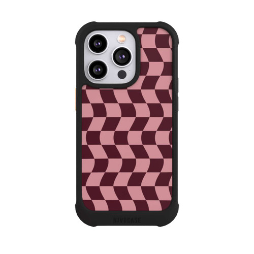 Apple iPhone 14 Pro NIVOmax Schachbrett Rot-Rosa