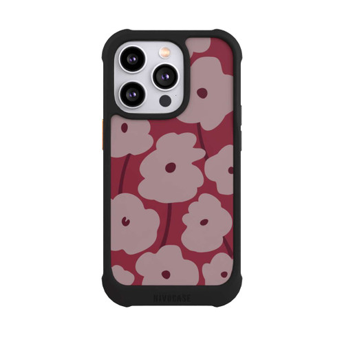 Apple iPhone 14 Pro NIVOmax Minimalistische Blumen Bordeaux