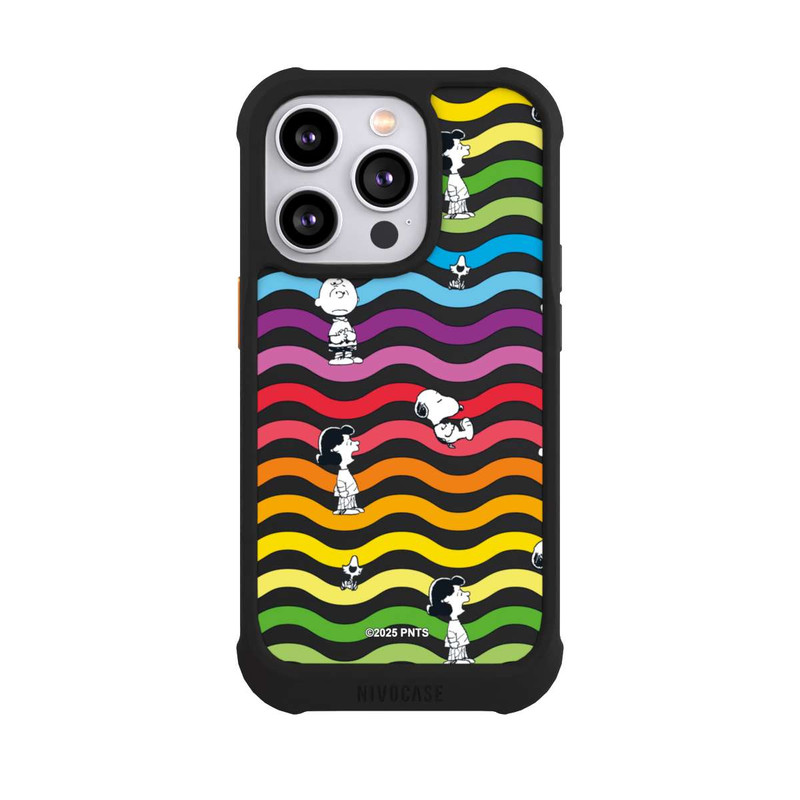 iPhone 14 Pro NIVOmax Snoopy Pattern Rainbow Transparent